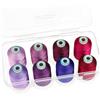 New brothread - 15 Opzioni - 8 Bobine a scatto da 1000m ogni Poliestere Filo di Ricamo Macchina con scatola di plastica di stoccaggio per Ricamo e Quilting - Different Purple