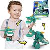 Super Wings Giocattolo Trasformabile Tino Dinosauro 5 pollici - Trasformazione Semplice, Regalo Bambini 3+ Anni, Verde