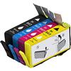 Ouguan, 4 pz, cartucce di inchiostro compatibili con HP 903 903XL, (1 nero, 1 ciano, 1 magenta, 1 giallo), per stampanti HP OfficeJet 6950 6960 6970 6975 All-in-One