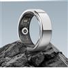 DEKELIFE Smart Ring Uomo Donna, Anello Smart Fitness Ring Tracker/Monitoraggio del Sonno/Frequenza Cardiaca/SpO2, 100+ Modalità Sport Impermeabil IP68 Activity Tracker iOS Android, Taglia 13, Argento