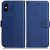 DENDICO Cover per iPhone XS Max, Premium Portafoglio PU Custodia in PU Pelle, Flip Libro TPU Bumper Caso per iPhone XS Max, Blu Navy