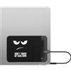 kwmobile Custodia Hard Disk Esterno Compatibile con SanDisk Portable SSD, Samsung T7, Crucial X8, HDD Cover - Case SSD 2 Tasche - Porta Accessori Elettronici - Don't touch my Hard Drive