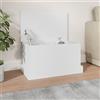 Festnight Baule da Interno, Cassapanca Contenitore Legno, Contenitore in Legno Multistrato Bianco 50x30x28 cm