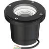 ledscom.de Lampada da incasso a pavimento BOFU per esterni, IP67, orientabile, nera, rotonda, 150 mm Ø, 1x GU10 max. 15W