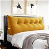 BNCKTRD Grande cuscino per la schiena, comodo cuscino da lettura e schienale nel letto, cuscino lungo XXL, cuscino da parete, in velluto, giallo, 160 cm