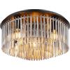 meineWunschleuchte Grande lampada da soffitto con aste in vetro fumo, diametro 50 cm