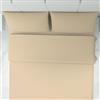 Corredocasa Completo Letto Set Lenzuola in Puro Cotone 100% Piazza e Mezza Tinta Unita Lenzuola sopra, Lenzuolo sotto e 1 Federa - Biancheria da Letto, Made in italy (Beige)
