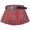 SANGTREE Minigonna a pieghe da donna, con cintura, linea ad A, elasticizzata, Y2k, Plaid rosso., L