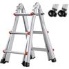 VEVOR Scala Telescopica Telaio a Forma di A, Scala Estensibile Compatta in Alluminio Carico 149,7 kg, Scala Pieghevole Portatile Multifunzione per Camper, Scala Telescopica per Scale Tetto Casa