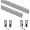 Emuca - Kit tubo per armadio Luxe, 0,75 m, Color pietra, Alluminio e Tecnoplastica, Lotto di 2