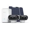 Reolink 4K Telecamera Wi-Fi Esterno Senza Fili kit, Home Hub, 2 telecamere Argus 4 Pro con Pannello Solare, Visione Notturna ColorX, Visione a 180°, Wi-Fi 6, Registrazione Locale, Nessun Costo Mensile