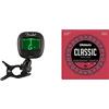 Fender Ft 1 Pro Clip On Tuner, Accordatore, Nero & D'Addario Ej27N Set Corde Classica Ej27 Classic Nylon