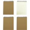 JOYISEN Taccuino A6 Righe 4 Pezzi Quaderno Appunti 80 Fogli/160 Pagine Kraft Block Notes Piccolo Beige Quaderni a Spirale di ufficio e diario scolastico