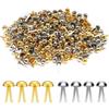 HJIAMA Fermacampioni Piccoli, 300 Pezzi Metallo Fissaggio in Carta, 8 mm Tondi Fermacampioni Scrapbooking, Oro e Argento Clip a Testa Tonda, per Fissare Carte, Biglietti, Decorazioni