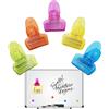 Leddy Living 5 PZ Clip Magnetiche Multicolore Gancio a Pinza con Calamita per Note e Appunti Lavagna Bianca e Frigorifero, per Casa, in Classe a Scuola, Ufficio, Convegni