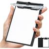 FRETONBA Portablocco A6 Mini, 2 Pezzi Cartellina Rigida con Pinza, Porta Block Notes con Portapenne per Organizer Documenti, Cartellina Portadocumenti per Ufficio, Ristorante, Scuola, Nero