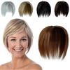 PARXITN Topper per capelli da donna senza frangetta 2 clip in extension per capelli sintetici Toupet Wiglets Extension per capelli diradati Biondo cenere