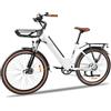KAISDA Bicicletta Elettrica Donna 26 Pollici con Batteria 36V 16AH Rimovibile, Motore 50NM e 7 Velocità - Bici Elettrica Leggera (27.7kg) per Città e Percorsi Urbani, Autonomia 65km,Colori Bianco