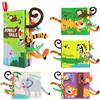 beiens Libri di Stoffa per Neonati 0 3 6 Mesi, Morbidi Libro Sensoriale Neonati Animali della Giungla, Giochi da Passeggino Libro Interattivo per Tummy Time