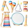 Yitical Strumenti Musicali Bambini 1 Anno 2 Anni - Giochi Montessori in Legno Colori Neutri, Percussioni Musicali Gioco Giocattoli Bambino, Xilofono Moderno Boho, Regali Bambini 7 in 1