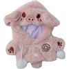 niannyyhouse Vestiti per bambola di peluche, 10 cm, 20 cm, per orso maiale, gatto, tuta con cappuccio, giacca, accessori morbidi in peluche (A3, 10 cm)
