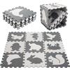Generico 9pz 90 * 90cm Tappeto Puzzle EVA Gomma per Bambini - Tappeto Gioco, Recinto Animali, Tappetini Neonato Gattonamento, Tatami Tappetino - Grigio