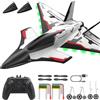 DEERC Aereo telecomandato Future RC Aereo a 4 canali con luci LED, facile da volare, aereo acrobatico, stabilizzatore giroscopico a 6 assi 2.4GHz, RTF, per adulti, bambini, principianti e ragazzi.
