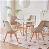 DEYARNA HOME Set di Mobili per Sala da Pranzo, Set da Pranzo da 5 Pezzi con 1 Tavolo da Pranzo Rotondo e 4 Sedie da Pranzo, Ideale per Cucina, Sala da pranzo, Soggiorno, Ufficio (Marrone)