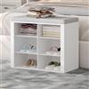 Hzuaneri Panca per Scarpe, Scarpiera con Sedile, Panca con Contenitore, Cuscino, 6 Scomparti, per Soggiorno, Corridoio, Camera da Letto, Bianco-Grigio SB24303GY
