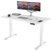 POKAR Scrivania Motorizzata Regolabile in Altezza Scrivania Elettrica (Bianco + Bianco, 160 x 80)