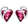 Leafael Festa della Mamma Orecchini Donna Cuore Infinity Love con Pietra dei Desideri e Cristalli Portafortuna Gioielli Anallergici Argento o Oro Rosa con Scatola Regalo