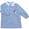 Andy&Giò Grembiule Asilo Bambino 90178 Ricamo Moto Quadretto Bianco Azzurro (3 Anni)