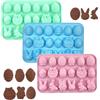 Bukezudang Stampo Per Cioccolato Pasquale, 3 Stampi Uova di Pasqua Silicone, Stampo In-Silicone Per Uova Di Pasqua, Stampo In Silicon 3D, Per Torta Al Cioccolato(18 Cavità)