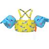 HeySplash Gilet da Nuoto per Bambini, Braccioli Galleggianti da Bambini con Peso 22-44lbs Anni 2-6, Giubbotto Galleggiante Bracciali Nuoto con Cinghia Regolabile per Bambini, Plaid Blu Verde