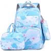 Amythe Zaino Scuola Elementare e Media per Ragazze 8 10-14 anni, 3 Pezzi con Borsa per il Pranzo e Astuccio portapenne, Resistente all'acqua e Durevole, 32 litri, Zainetto Bambina-Blu