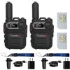 TXQ Wurui TXQ global-ptt G388 4G POC mini ricetrasmittente militare portatile professionale lunga distanza polizia usb radio (neri da 2 pacchetti con carta da 500m)