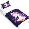 AVJWWD Set di Biancheria da Letto per Bambini, in Microfibra, con Motivo a Unicorno, con Stampa 3D, 3 Pezzi, con Chiusura a Strappo, Morbido per Ragazze (H, 120x150cm)