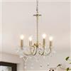 WTUOING lampadario Cristallo 4 Luci Vintage Lampadario Soffitto Oro Soggiorno Camera da letto Corridoio, Moderno Lampada a Sospensione in Cristallo per Sala da Pranzo Cucina