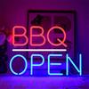UExnkj-Y Luce al Neon BBQ Open,Insegna al Neon Kebab con interruttore dimmerabile alimentato tramite USB adatto per ristoranti,bancarelle di cibo,feste,barbecue,bar Insegna luminosa decor da parete