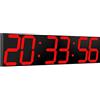 CHKOSDA Orologio digitale da parete 27,5", grande LED con dimmer automatico, timer per conto alla rovescia, con telecomando, 6 cifre, montaggio a parete, data e temperatura (rosso)