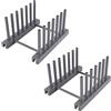 TopHomer Confezione da 2 supporti per coperchi di pentole e scolapiatti, in ABS, organizzatore per coperchi e pentole, scolapiatti per armadio, grigio