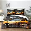 Yzehomijia Copripiumino per auto da corsa per ragazzi, set da letto auto da corsa sport estremi, copripiumino in microfibra + 2 federe 65 x 65 cm (P4, 140×200)