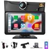 Hocomay Senza Fili Autoradio con Telecamera Posteriore 1080P, CarPlay e Android Auto, Telecamera Anteriore 4K, 7 Pollici Touchscreen Schermo, Registrazione Loop, Mirror Link, Controllo Vocale, FM, AUX