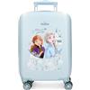 Disney Joumma Borse, Frozen Believe in The Journey, valigia per bambini, in ABS, quattro ruote doppie con rotazione multidirezionale, serratura laterale a combinazione., Blu, Valigia cabina