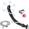 XSEXO Set doccia e clistere a 5 fori, tubo flessibile in silicone, comodo ugello per donne e uomini, 27cm + tubo da 150 cm (nero)