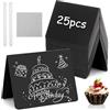 WOUMON 25 Pezzi Mini Lavagna, Cartellini Prezzi 10 x 7.5 cm, Lavagnette Piccole Cancellabile per Buffet, Feste, Ristoranti (Nero)