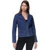 Tazzio Giacca in pelle da donna F500, Blu, M