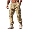 HEONSATI Pantalone Uomo in Lino Pantalone Estivi in Vita a Gamba Dritta Sportivi Pantalaccio Lunghi Eleganti Taglie Forti Yoga Traspirante Pantaloni Leggeri Cotone e Lino Jogging Lavoro Loose Fit Coulisse