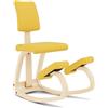 Varier Variable Plus Sedia Ergonomica con Schienale Imbottito Legno Naturale, 100% Tessuto in Poliestere Riciclato, Giallo