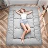 MAXYOYO Materasso da pavimento giapponese, materasso futon, tatami spesso, materassino, pieghevole, arrotolabile, per dormitorio, per pavimento (singolo, grigio)